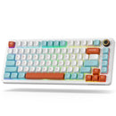 LTC NIMBLEBACK NB832 WIRELESS 75% GASKET MECHANICAL KEYBOARD - WHITE BLUE RED - Like New