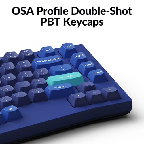 KEYCHRON Q10 WIRED CUSTOM MECHANICAL KEYBOARD KNOB 75% ALICE - NAVY BLUE - Like New
