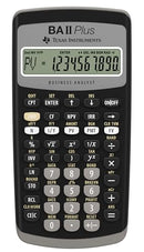 TEXAS INSTRUMENTS BA II PLUS FINANCIAL CALCULATOR, BLACK MEDIUM - Like New