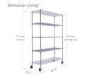 STIMULATE LIVING 48"x18"x72" PRIME HEAVY DUTY CHROME 5 TIER 5T481872C - WHITE - Like New