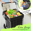 Our Modern Space Stairs Climbing Shopping Cart w/Waterproof Basket Liner - Like New