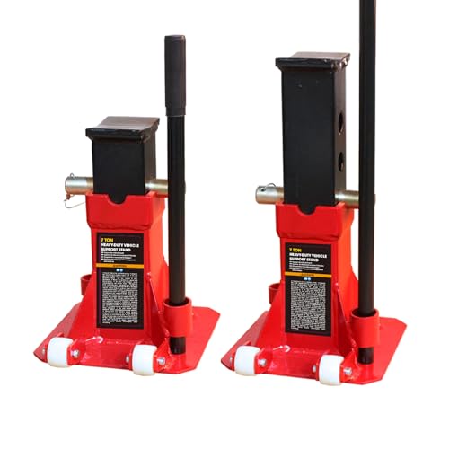 Torin ATZ70006PB Heavy Duty Jack Stands: Pin Style Jack Stand with 2 Casters Red - Like New
