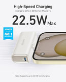 ANKER IPHONE 16 PORTABLE CHARGER NANO POWER BANK, 5000MAH, 22.5W, A1653 - White Like New