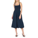 SS25-54 THE DROP WOMEN'S TINA SCOOP NECK BUBBLE HEM DRESS BLUE SIZE S - Like New