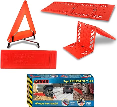 Koolatron Oskar 3 Piece Emergency Kit Roadside Assistance Set OVEK3-AZ - Red Like New