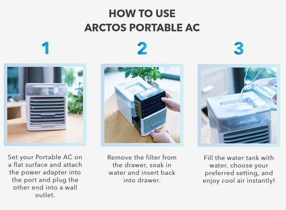 ARCTOS TVL2105 Tabletop Portable Air Cooler - White - Scratch & Dent