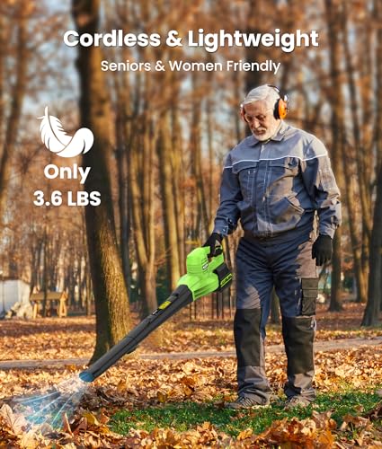 NCOEN 21V LIGHTWEIGHT LEAF BLOWER CORDLESS BATTERY CHARGER L02-007A - GREEN - Like New