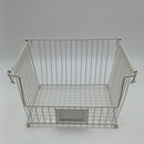 GENERIC STACKABLE WIRE BASKET WITH LABEL HOLDERS LENGTH 11 X 10 X 7 - WHITE - Like New