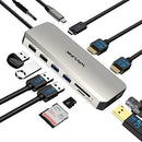 WAVLINK USB C DOCKING STATION DUAL HDMI MONITORS 12 IN 1 TRIPLE DISPLAY - SILVER - Like New