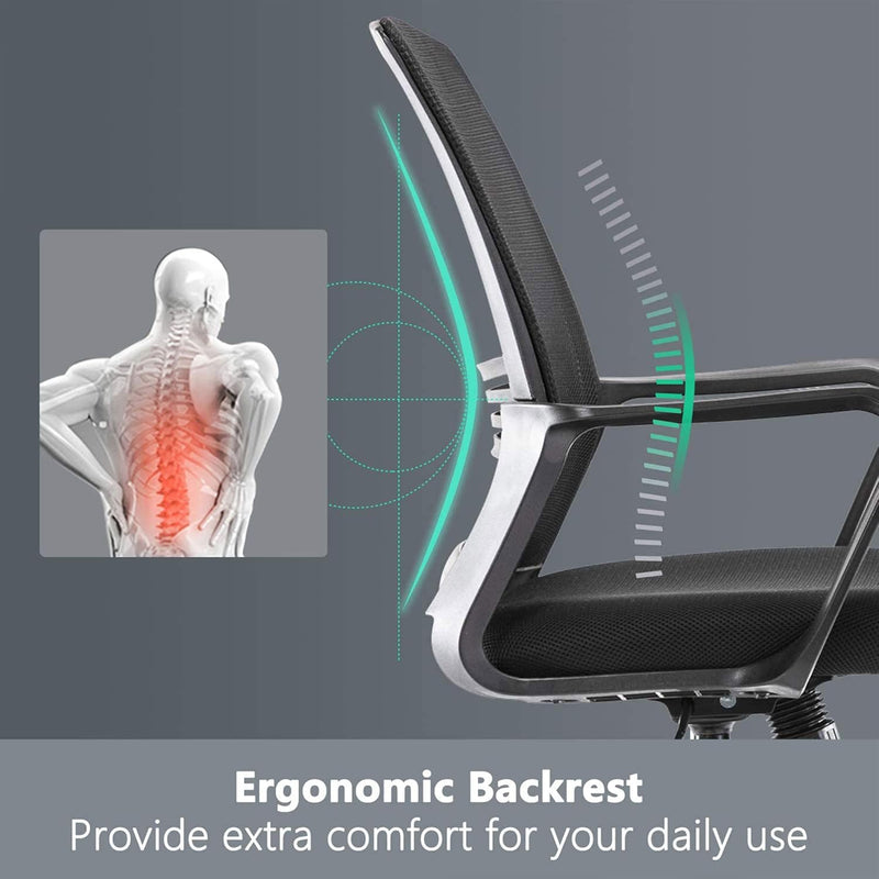 SMUG SMUGDESK ERGONOMIC MID BACK BREATHABLE MESH SWIVEL DESK - Scratch & Dent
