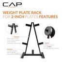 CAP BARBELL A FRAME OLYMPIC PLATE RACK DARK GRAY 15B5PUJO - Like New