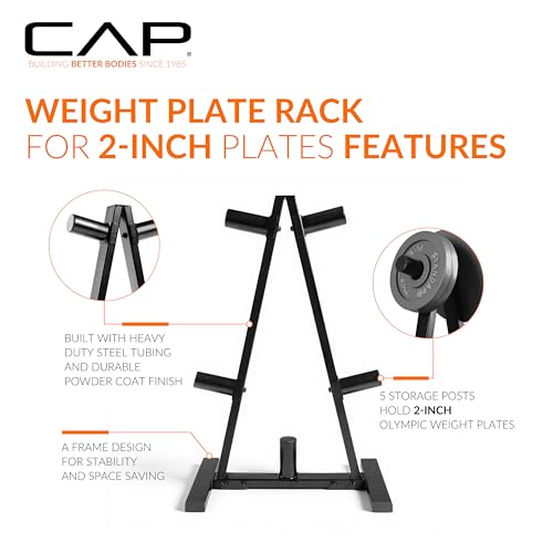 CAP BARBELL A FRAME OLYMPIC PLATE RACK DARK GRAY 15B5PUJO - Like New