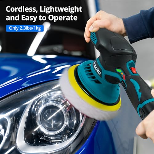 FABOKA 6 INCH CORDLESS BUFFER POLISHER 12V DUAL-ACTION ORBITAL FA001 - BLUE - Like New