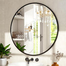 XRAMFY 30 Inch Round Mirror, Matte Black Circular, Easy Install - Black - Like New