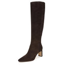 5900661 SAM EDELMAN WOMEN'S SYLVIA HEEL BOOTS, SIZE 9.5, CHOCOLATE BROWN SUEDE - Brand New
