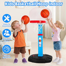 AOKESI Toddler Basketball Hoop Indoor for Age 1-3, Adjustable Kids - Blue - Like New