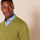 AMAZON ESSENTIALS MEN'S V-NECK PULLOVER SWEATER SIZE: MEN XL GOLDEN OLIVE - Brand New