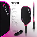 JOOLA 3S PICKLEBALL PADDLES RAW CARBON FIBER SURFACE BEN JOHNS MAGNUS 14 MM - Like New