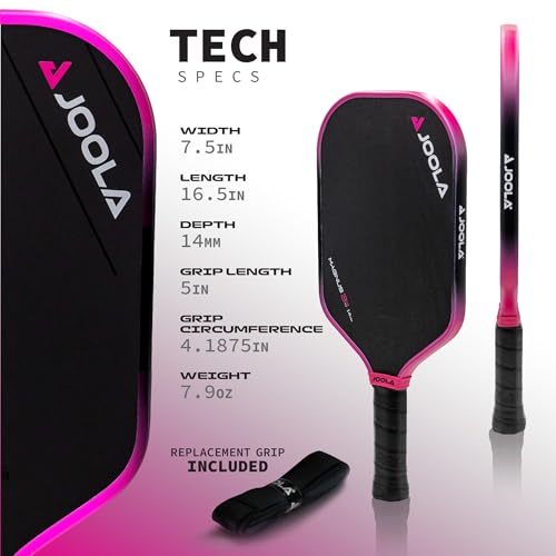 JOOLA 3S PICKLEBALL PADDLES RAW CARBON FIBER SURFACE BEN JOHNS MAGNUS 14 MM - Like New