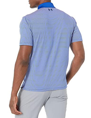 1361823 UNDER ARMOUR MEN'S PERFORMANCE STRIPE GOLF POLO ROYAL/ACADEMY BLUE S - Brand New
