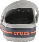 CROCS UNISEX ADULT CROCBAND CLOG - SIZE: MEN 6 WOMEN 8 - LIGHT GRAY/NAVY - Like New