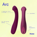 Dame Products Arc Curved Massager for Women - 5 Levels - Plum - Brand New