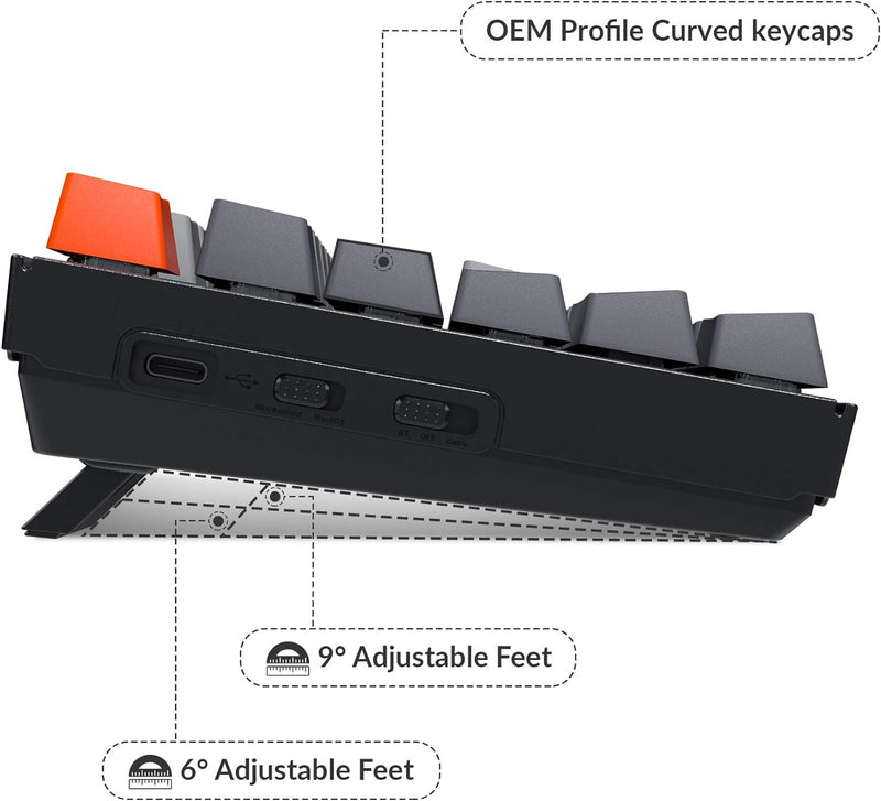 Keychron K8 Tenkeyless Wireless Mechanical Keyboard RGB Type-C Wired - Black Like New