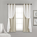 Lush Decor Sheer Grommet Curtains With Insulated Blackout Lining 16T002546 Wheat - Like New