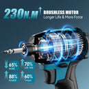 TILSWALL 20V CORDLESS IMPACT DRIVER, 260NM TORQUE BRUSHLESS, 3-SPEED - BLUE - Like New