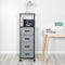 HONEY-CAN-DO ROLLING CART WITH 4 DRAWERS CRT-10001 - BLACK AND GRAY - Like New