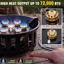 BESTFIRE 72000 BTU PORTABLE PROPANE CAMPING STOVE 3 ADAPTERS 4FT HOSE - BLACK - Like New