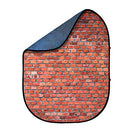 Fovitec Reversible Blue Red Brick Double-Sided Muslin Pop-Up Backdrop 5' x 6.5' - Brand New