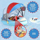 MAMBOBABY SUNNY NAVIGATOR BABY POOL FLOAT WITH CANOPY SAFE COMFORTABLE - BLUE - Like New