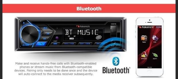 Nakamichi NQ811B Bluetooth CD MP3 Player Car Stereo Receiver - Black Like New