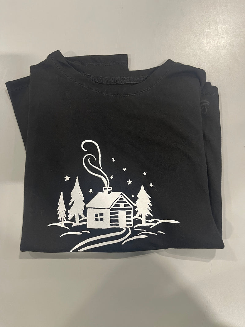 CUDDL DUDS FLAME RESISTANT T-SHIRT - SIZE: YOUTH L(10/11) - BLACK - Like New