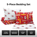 FOCO Kansas City Chiefs NFL Color Bed In a Bag Comforter Bedding 5 Piece Twin - Brand New