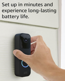 Blink Video Doorbell 2-way Audio 1080p HD Video Wi-Fi Black BDM00200U - Like New