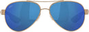 Costa Del Mar Women's Loreto Aviator Sunglasses 56mm Golden Pearl/Polarized Blue - Like New