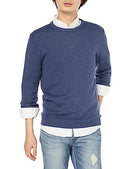 MAE35002FL18 AMAZON ESSENTIALS MEN CABLE KNIT LONG-SLEEVE - MEN M BLUE HEATHER - Brand New
