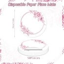50 Pack Paper Placemats Disposable Pink and White Placemats 13.7 Inch - Like New