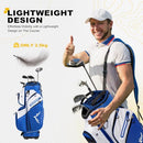 UNIHIMAL GOLF CART BAG, 15 WAY ORGANIZER DIVIDER TOP WITH HANDLES - BLUE/WHITE - Like New