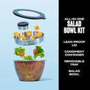 S’WELL STAINLES STEEL 64OZ SALAD BOWL KIT - TEAKWOOD FINISH - TEAKWOOD - Brand New
