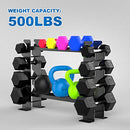 JX FITNESS 2 Tier Dumbbell Rack Stand Steel Weight Rack Only - Black - Brand New