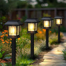 GENERIC SOLAR OUTDOOR LIGHTS, 12 PACK SOLAR PATHWAY LIGHTS WATERPROOF - BLACK - Like New