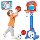 FLMAQE TODDLER BASKETBALL HOOP SWIMMING POOL BASKETBALL & SOCCER GOAL - RED - Like New
