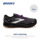 BROOKS WOMEN’S DIVIDE 4 GTX WATERPROOF TRAIL RUNNING SHOE - BLK/BLKPEARL/PURPLE - Like New