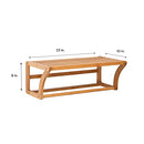 Organize It All Natural Bamboo Wall Mounting Shelf with Towel Bars - Brand New