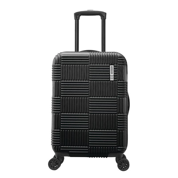 AMERICAN TOURISTER NXT CHECKERED HARDSIDE CARRY ON SPINNER SUITCASE - BLACK - Like New