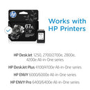 HP 67XL BLACK HIGH-YIELD INK CARTRIDGE | WORKS WITH DESKJET 1255 - BLACK - Brand New