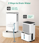 VEAGASO 34-36 PINT/D, 2500 SQ.FT DEHUMIDIFIER FOR BASEMENT, DRAIN HOSE - WHITE - Like New